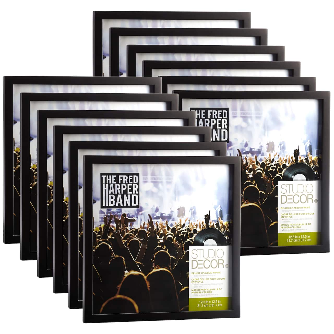 12 Pack: 12.5" x 12.5" Black Deluxe LP Album Frame by Studio Décor®